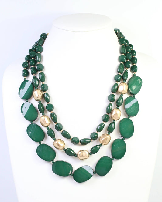 Caroline Hill Adair Court Green Layered Beaded Necklace