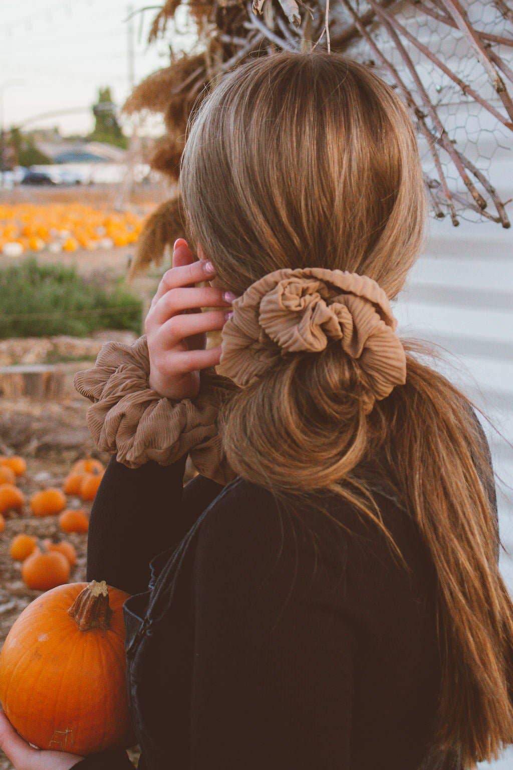 Andi Brown Textured Jumbo Scrunchie