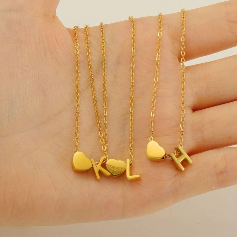 18K STAINLESS STEEL TARNISH FREE INITIAL NECKLACE | C