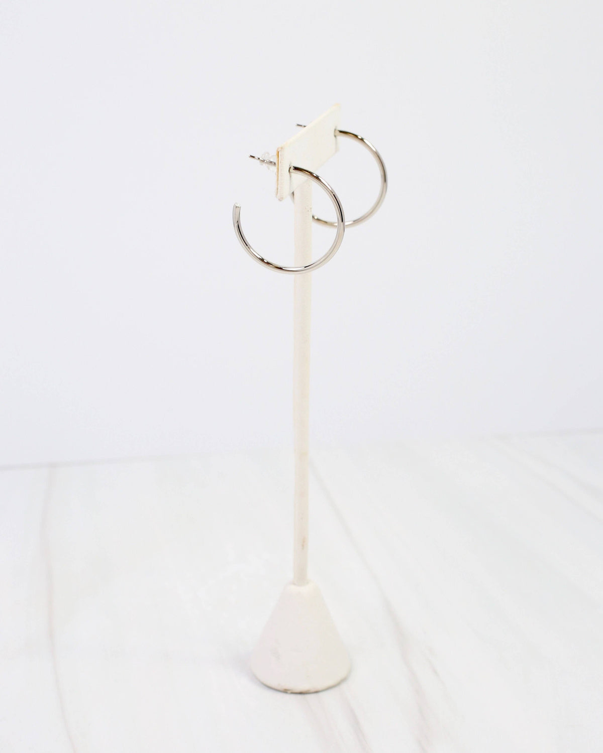 Caroline Hill Mayor Thin Silver Hoop Earrings