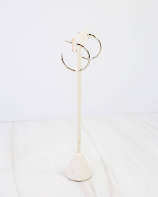 Caroline Hill Mayor Thin Silver Hoop Earrings