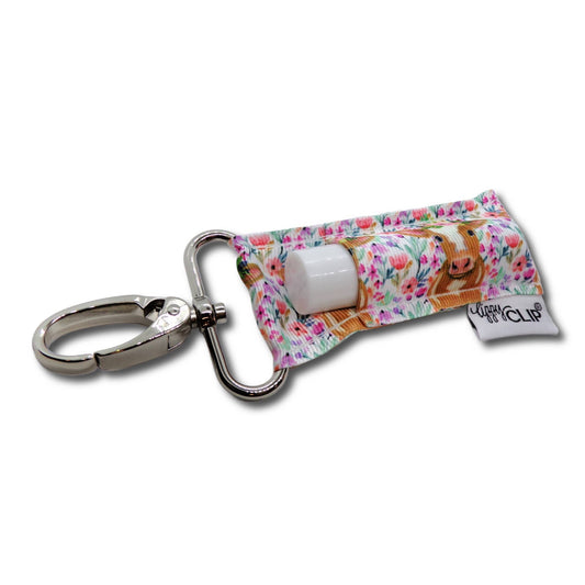 Floral Cow LippyClip® Lip Balm Holder for Chapstick