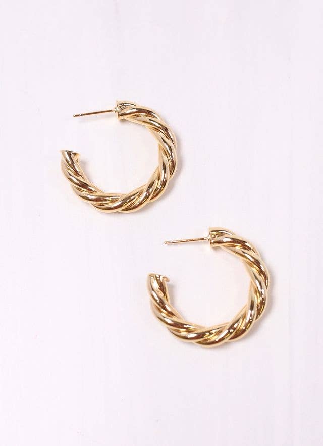 Caroline Hill Joshamee Twisted Gold Hoop Earrings