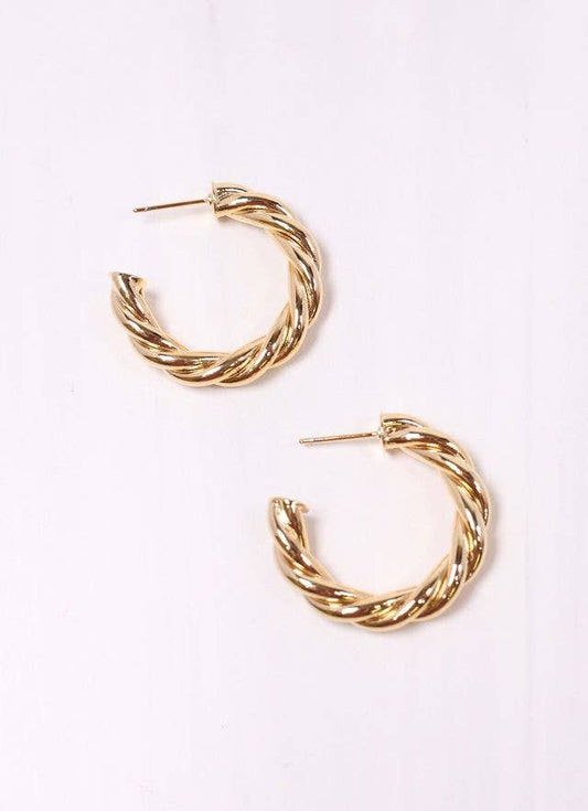 Caroline Hill Joshamee Twisted Gold Hoop Earrings