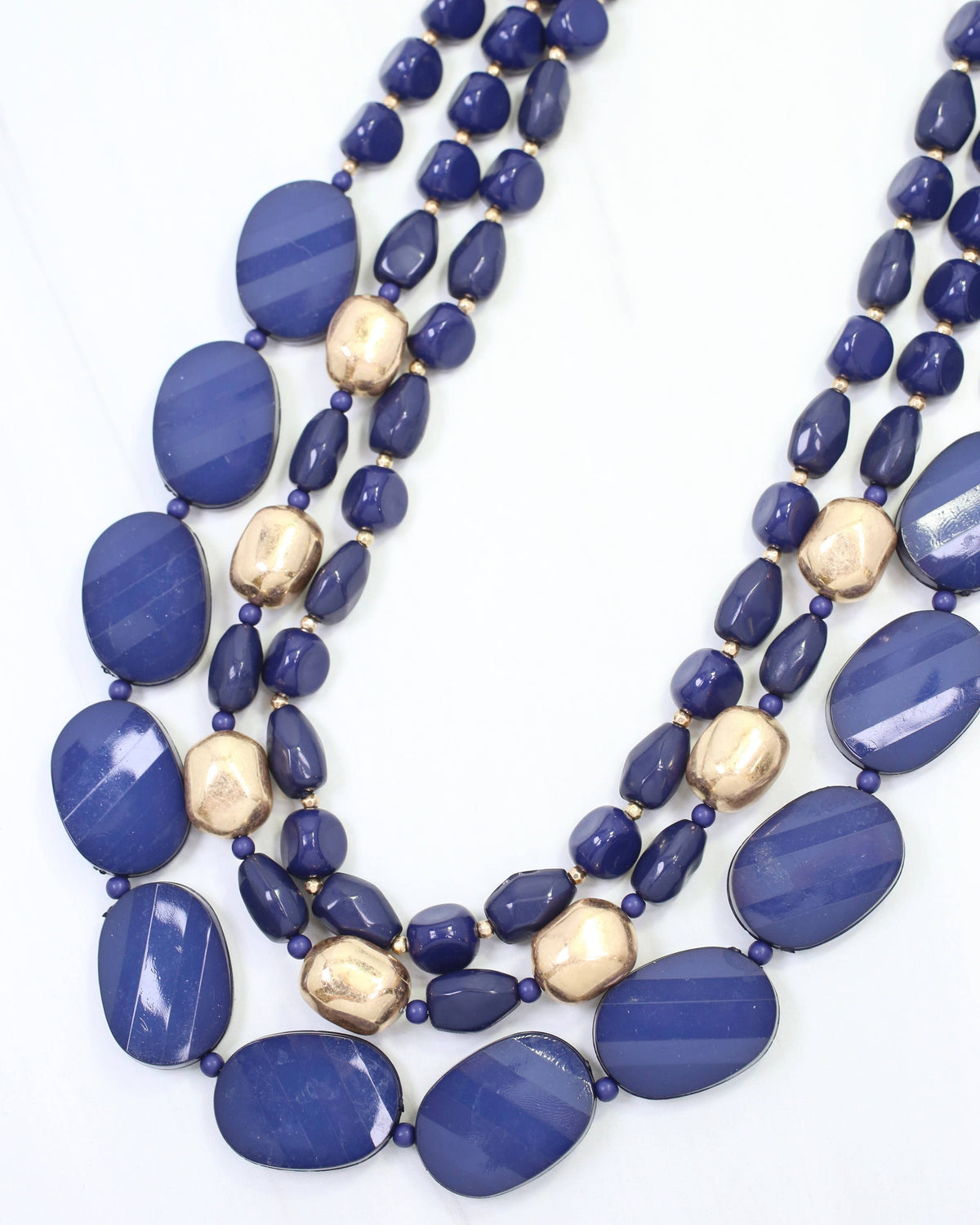 Caroline Hill Adair Court Navy Layered Beaded Necklace