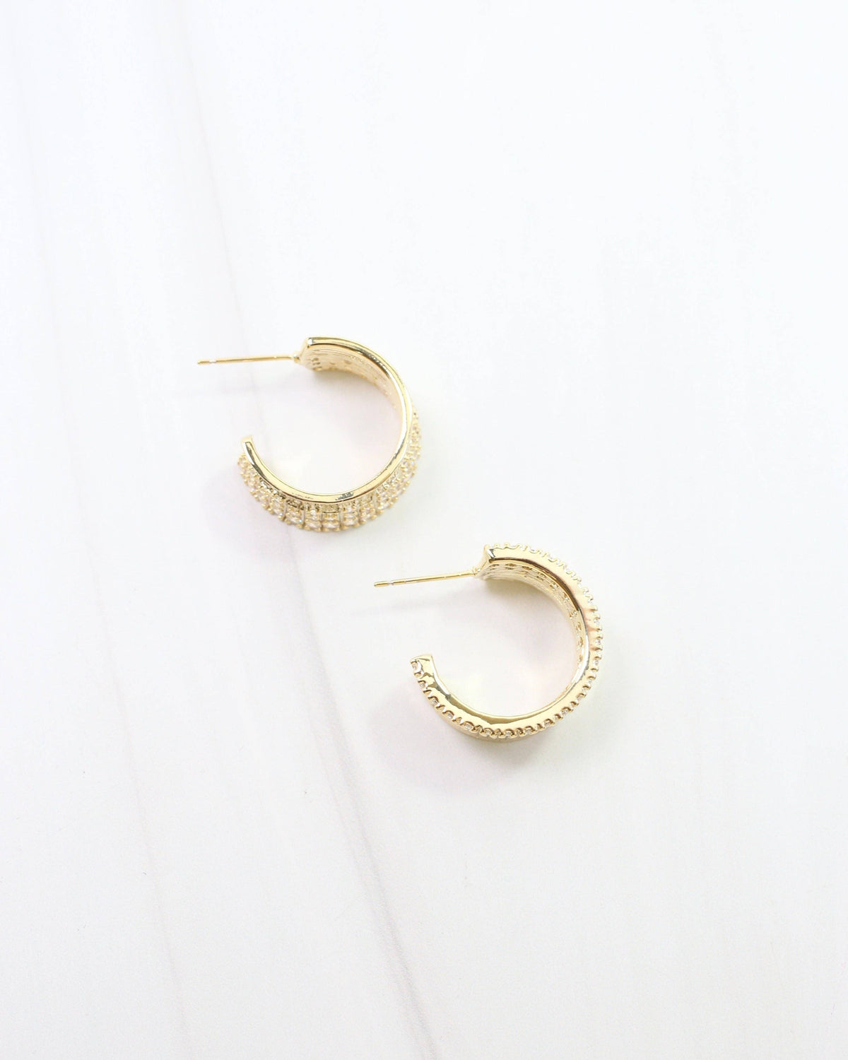 Caroline Hill Hancock CZ Gold Hoop Earrings