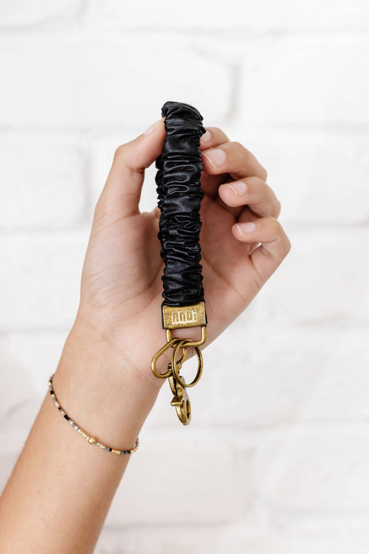 Andi Black Leather Keychain