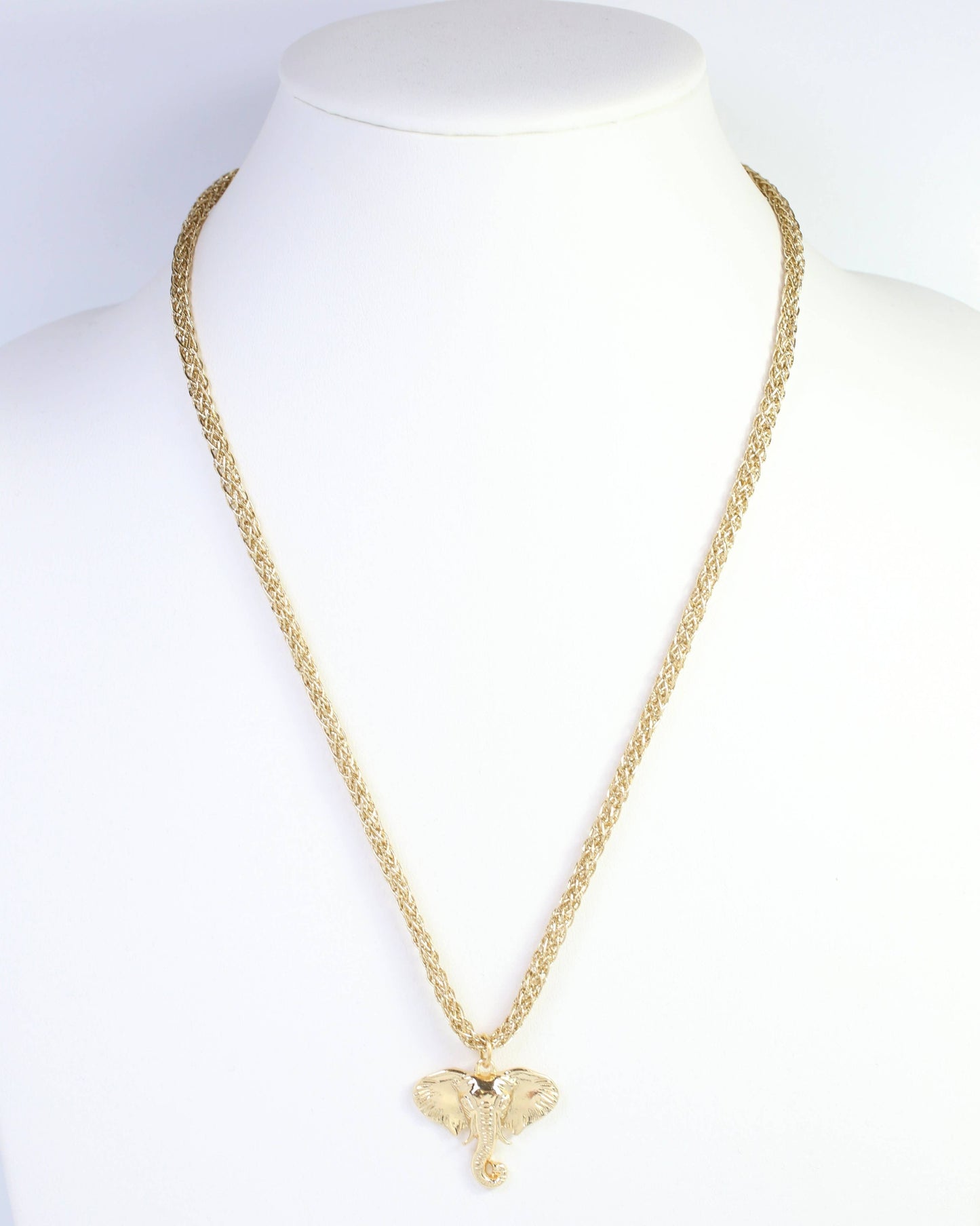 Caroline Hill Corie Gold Elephant Cord Necklace