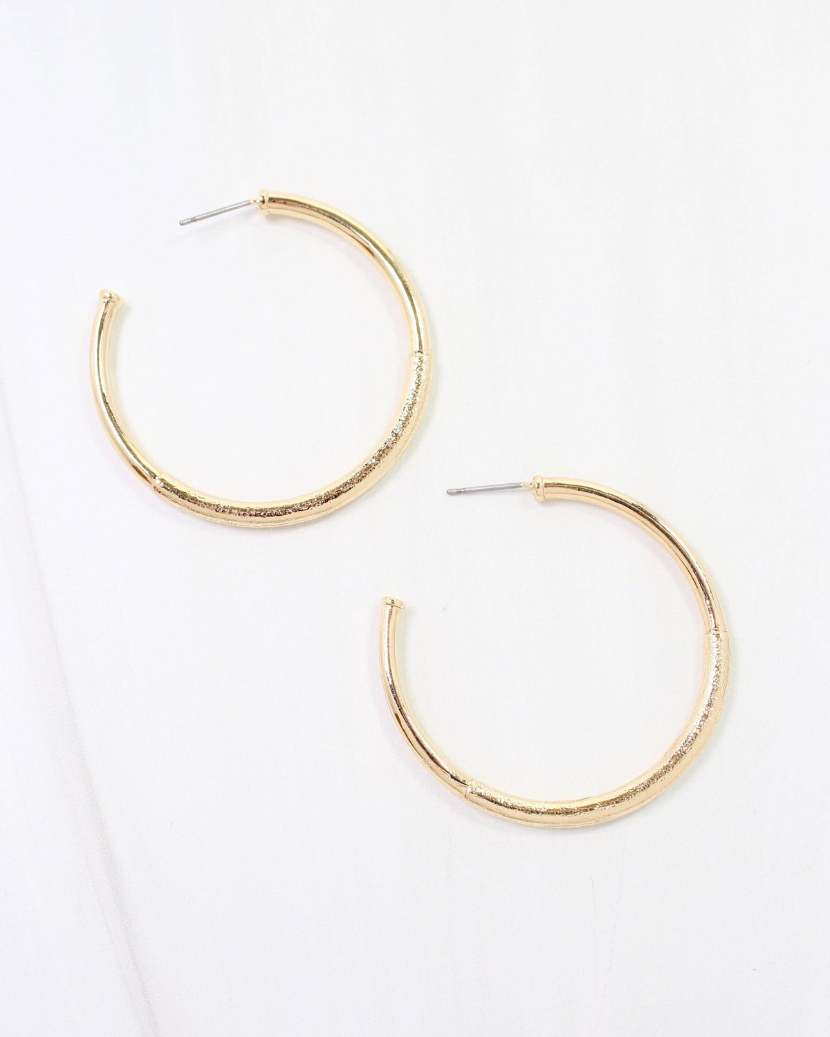 Caroline Hill Tulsa Gold Textured Hoop Earrings