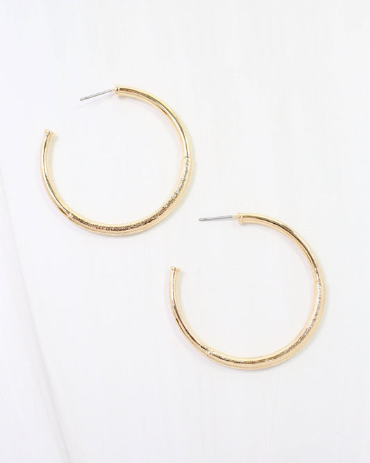 Caroline Hill Tulsa Gold Textured Hoop Earrings