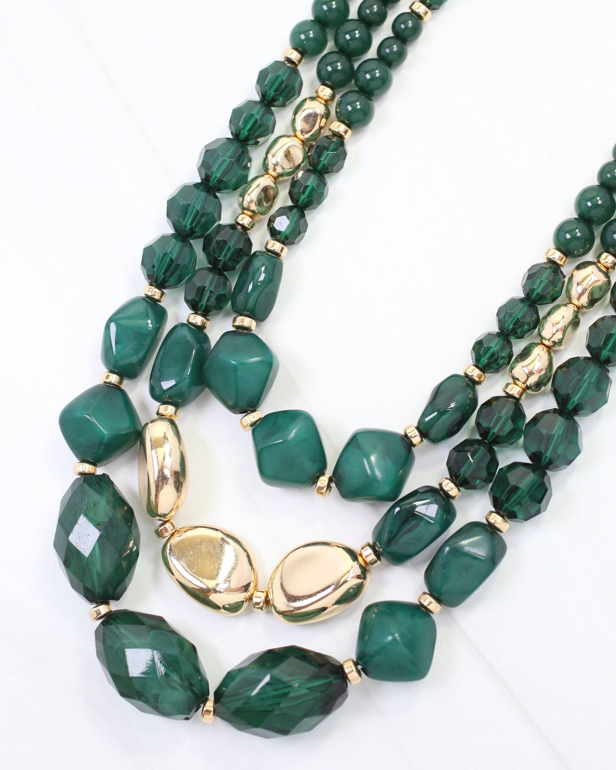 Caroline Hill Adalee Green Layered Beaded Necklace