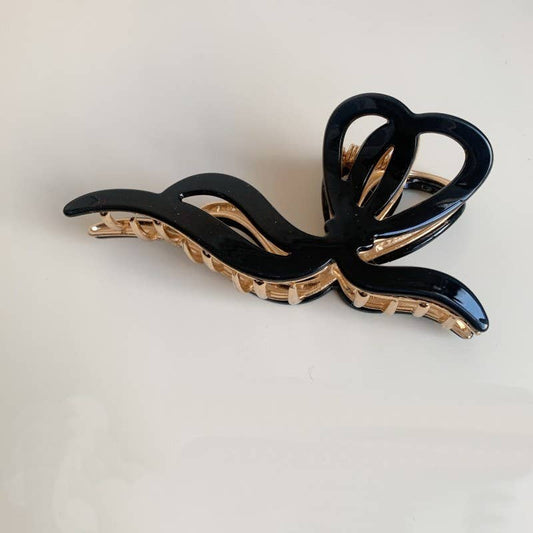 BOW HAIR CLAW CLIP | Black
