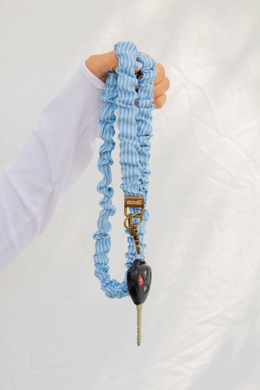 Andi Blue Striped Lanyard