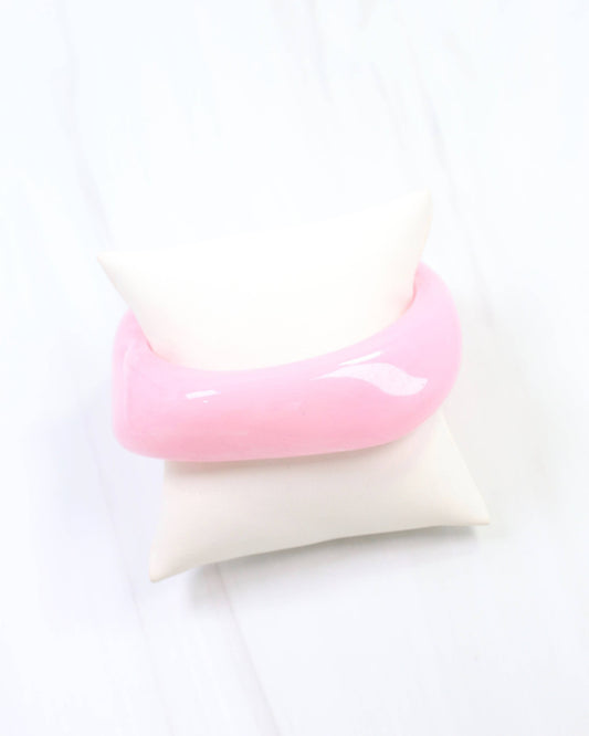Chelsea Geometric Bangle Bracelet Pink