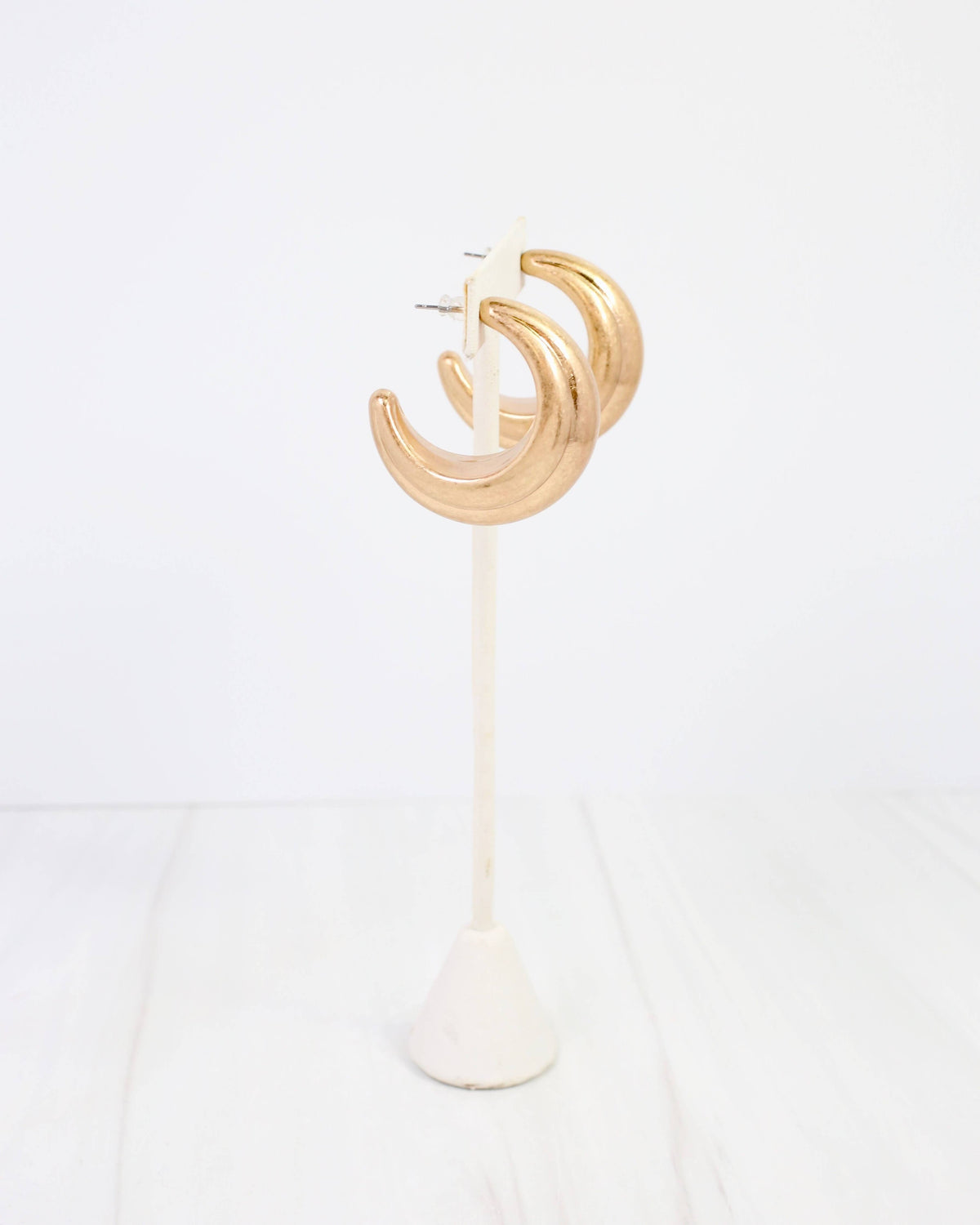 Caroline Hill Gastonia Thick Worn Gold Hoop Earrings