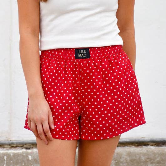 Lulu Mac Red Mini Polka Dot Boxer Shorts Women’s Medium