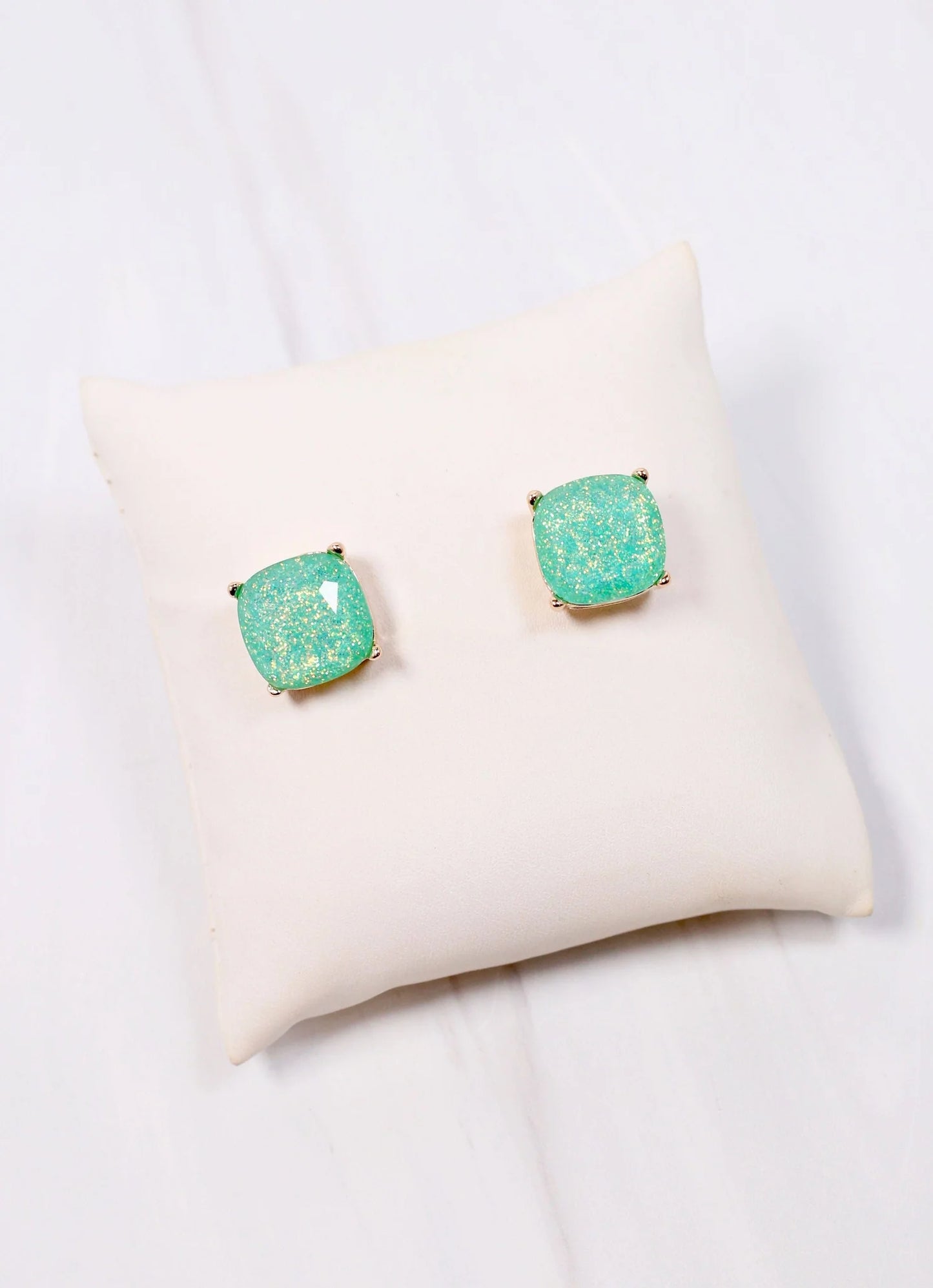 Duncan Glitter Stuf Earrings -  Mint