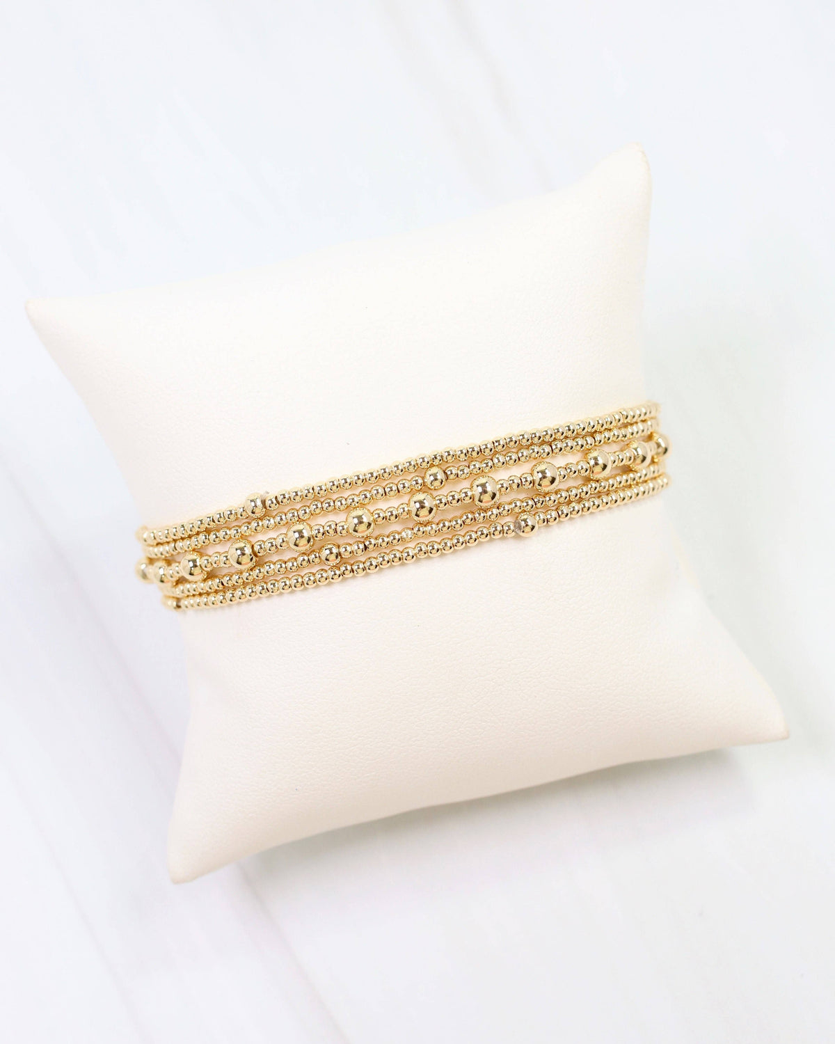 Caroline Hill Anadarko Gold Beaded Bracelet Stack Set
