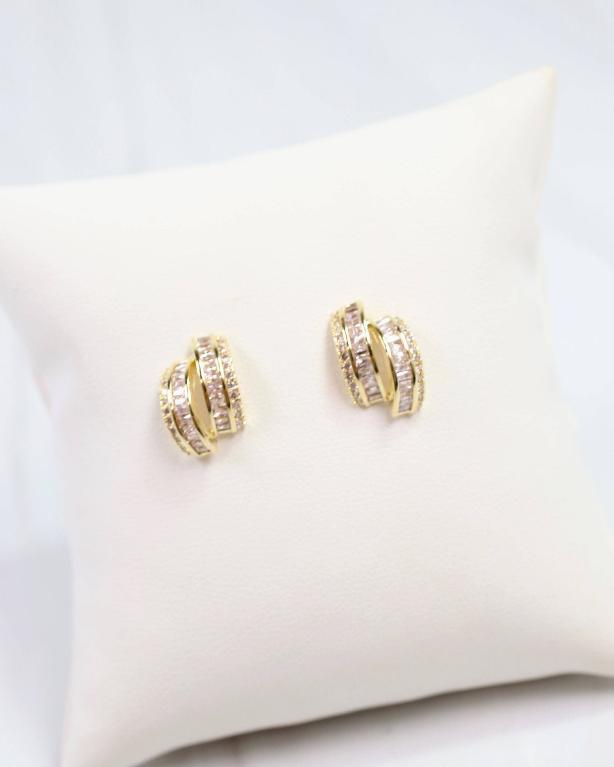 Caroline Hill Lina Gold Crystal Stud Earrings