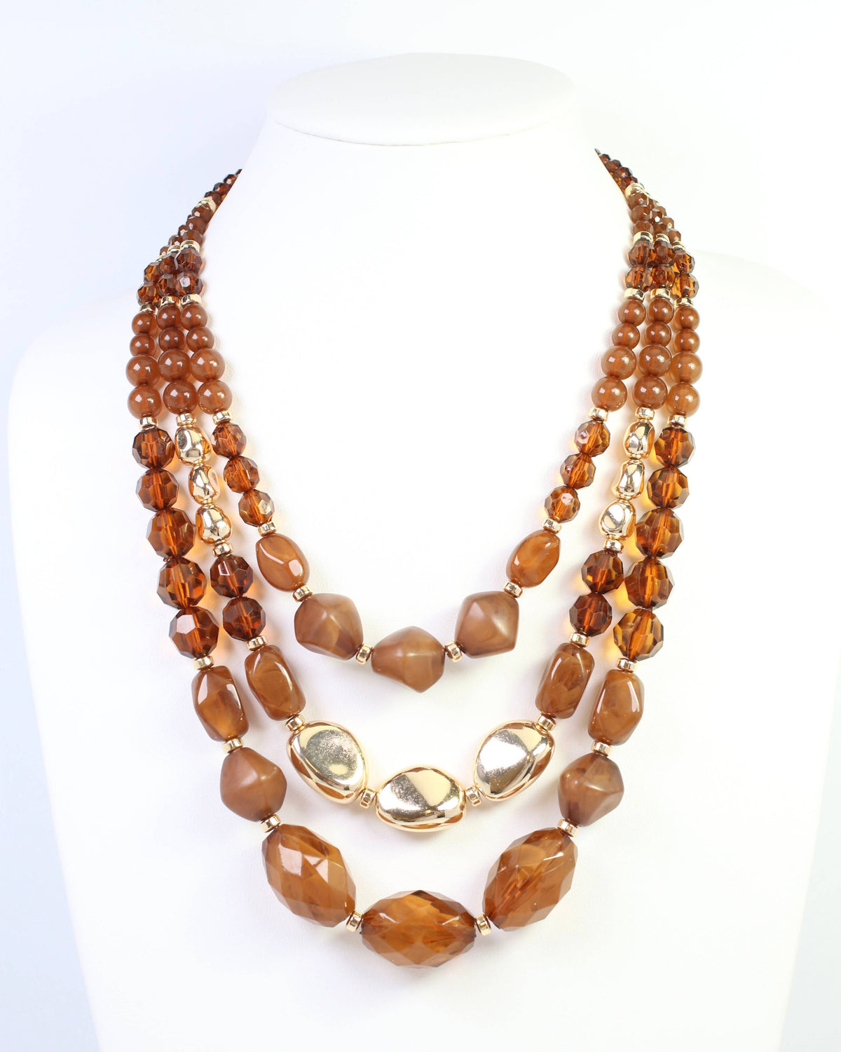 Caroline Hill Adalee Brown Layered Beaded Necklace