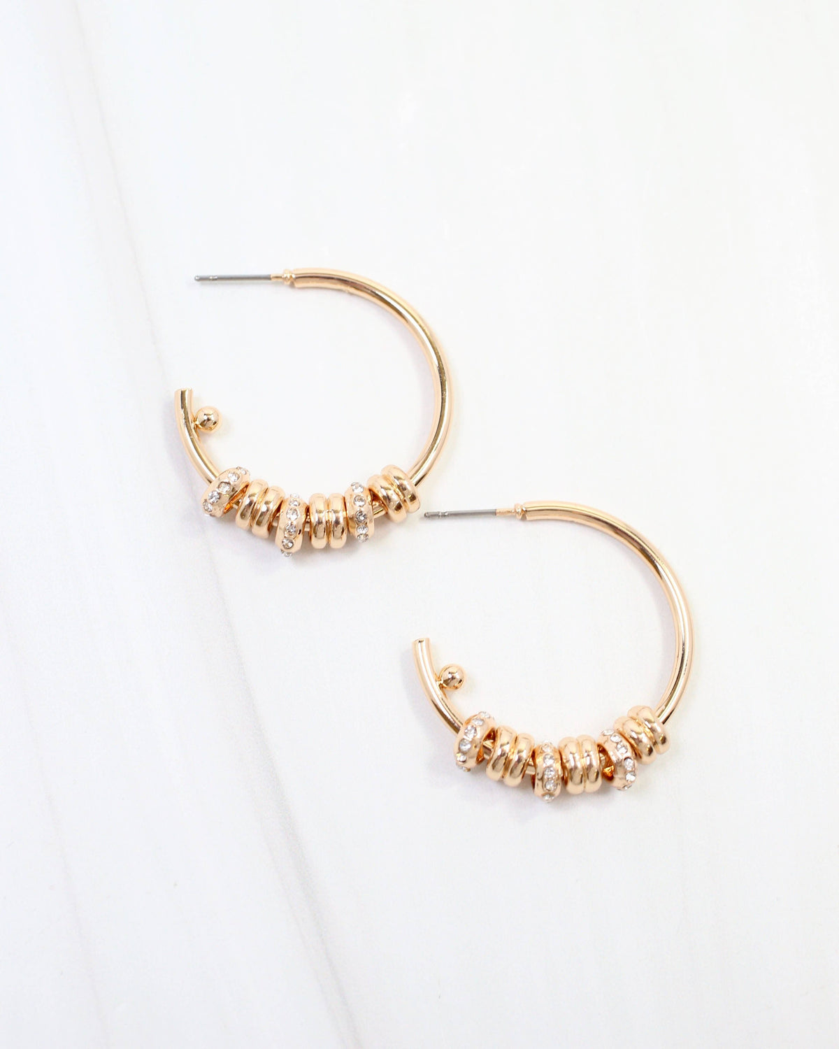 Caroline Hill Dearborn Embellished Gold Hoop Earrings