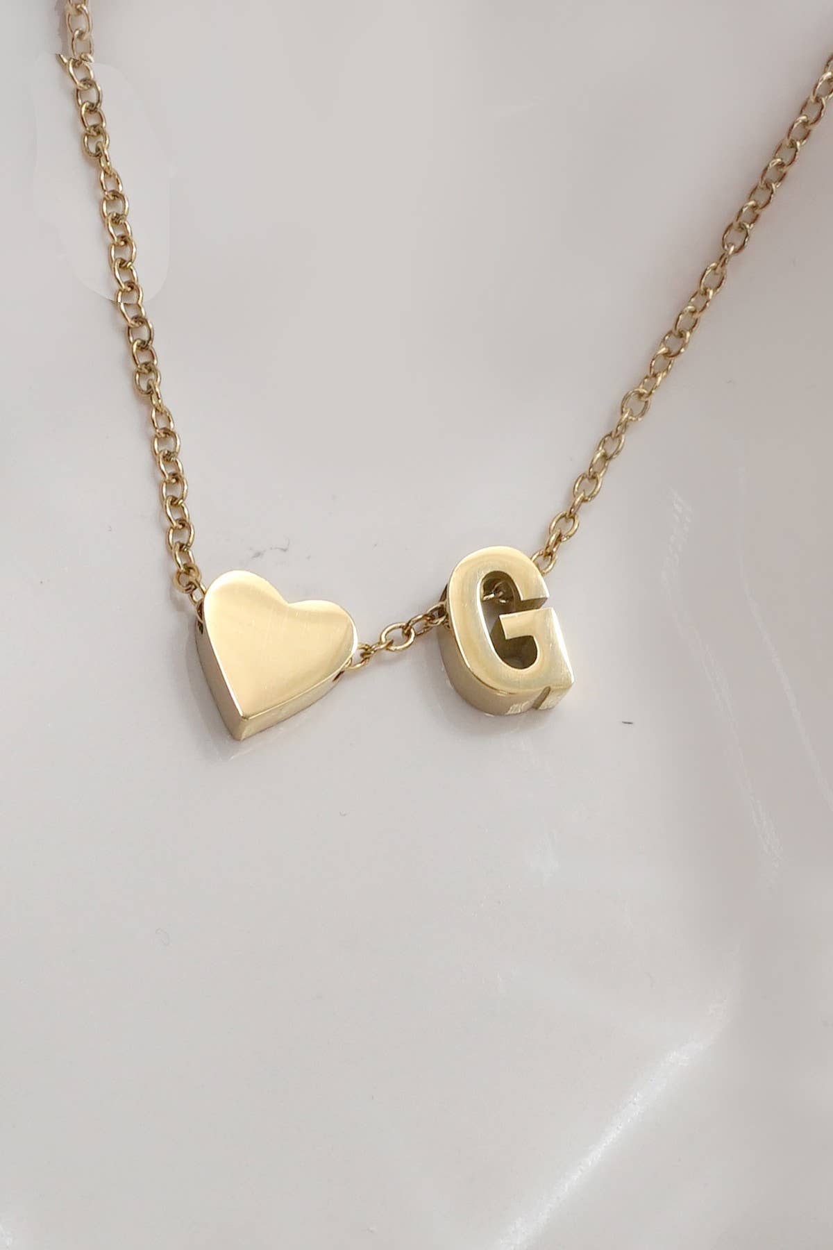 18K STAINLESS STEEL TARNISH FREE INITIAL NECKLACE |  T