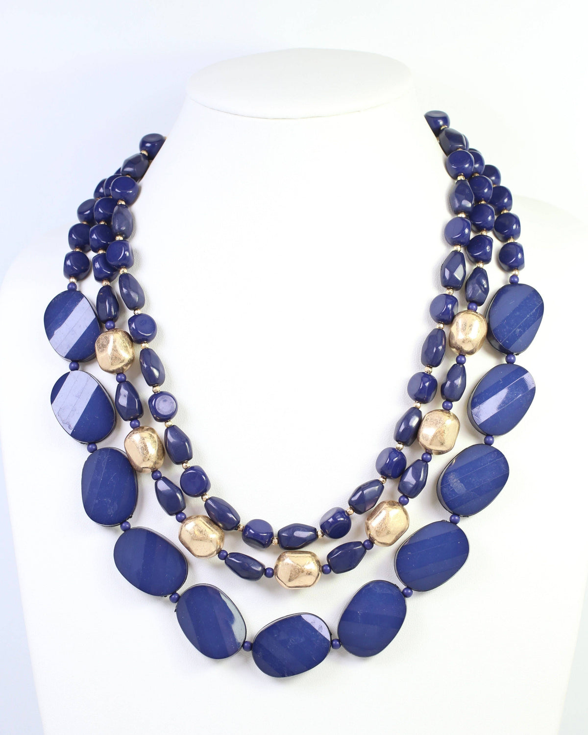 Caroline Hill Adair Court Navy Layered Beaded Necklace