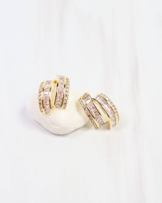 Caroline Hill Lina Gold Crystal Stud Earrings