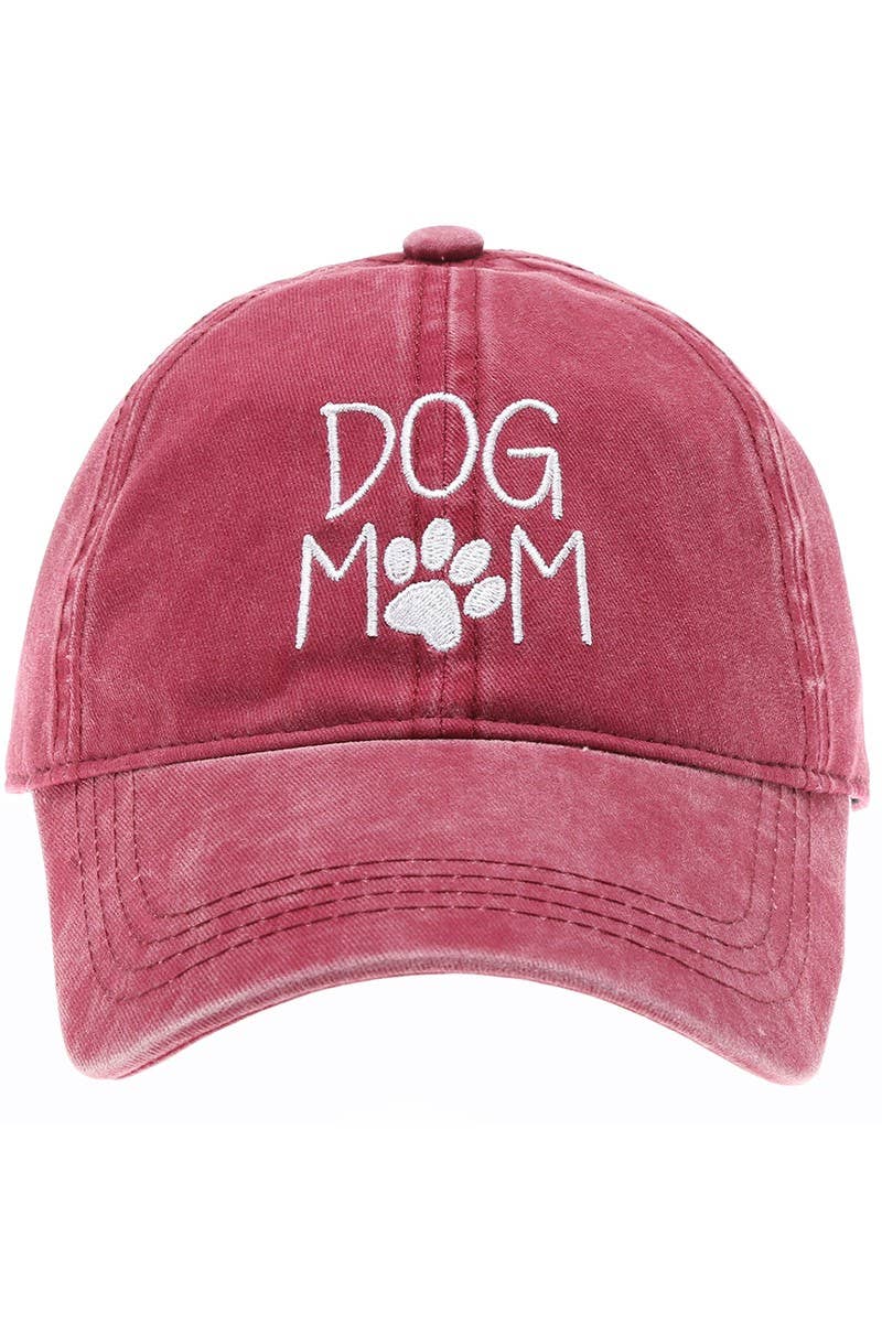 Dog Mom Embroidered Cotton Baseball Caps Dad Hat- Black