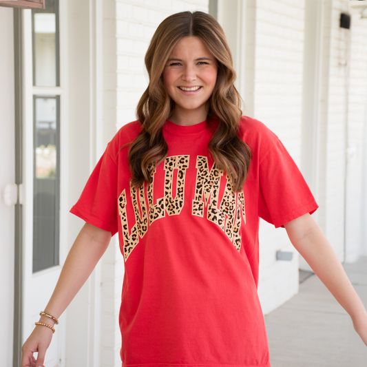 Lulu Mac Paprika Leopard Logo Comfort Colors T Shirt XXX Large