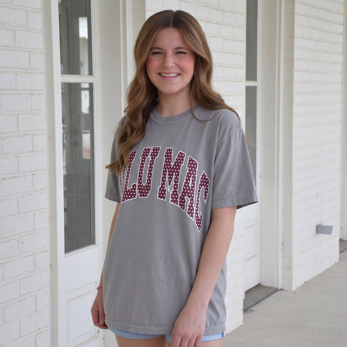 Lulu Mac Granite Maroon Polka Dot Comfort Colors T Shirt XXX-Large