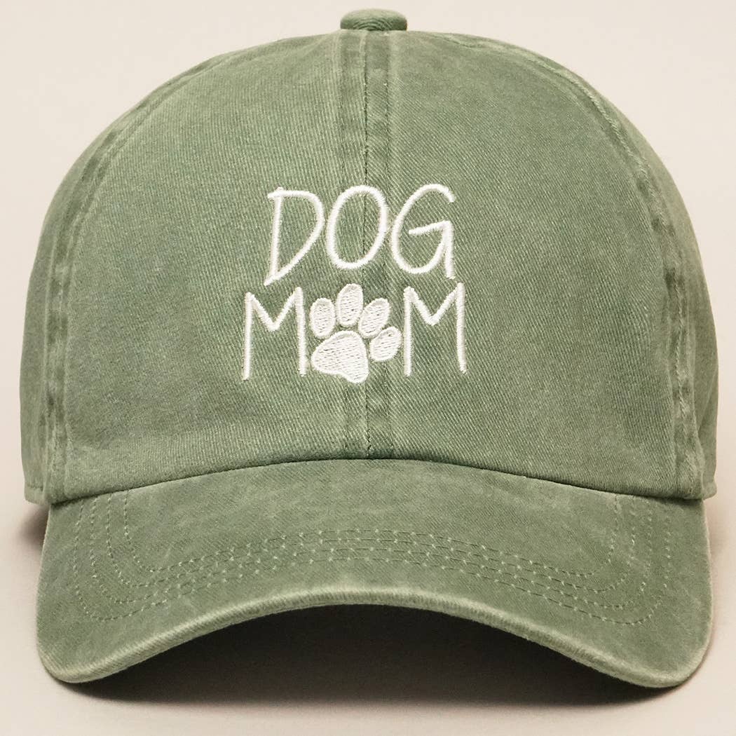 Dog Mom Embroidered Cotton Baseball Caps Dad Hat- Black