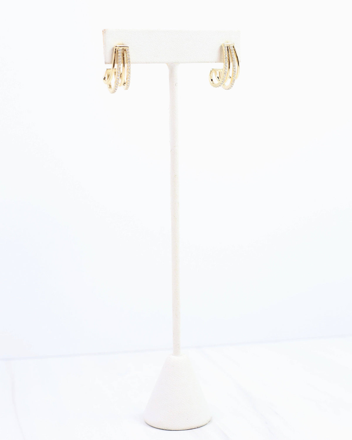 Caroline Hill St. John Gold Crystal Huggie Earrings