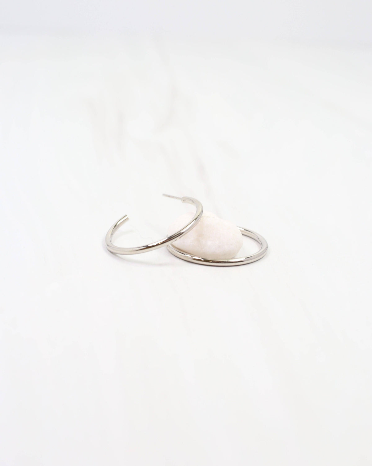 Caroline Hill Mayor Thin Silver Hoop Earrings