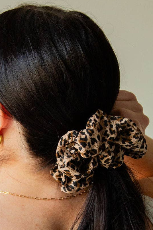 Spotted Cheetah Jumbo Scrunchie