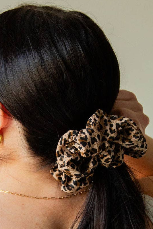 Spotted Cheetah Jumbo Scrunchie