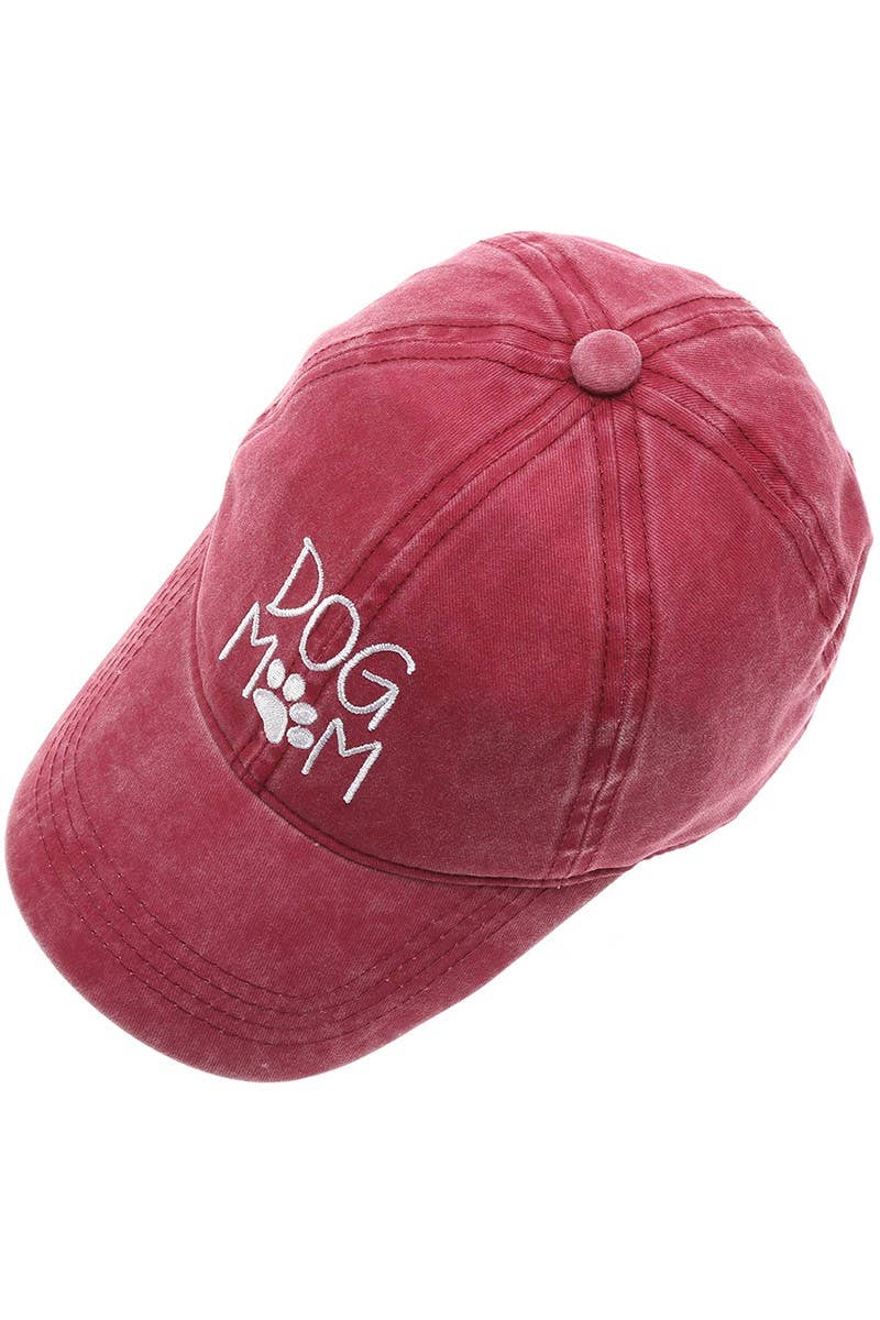 Dog Mom Embroidered Cotton Baseball Caps Dad Hat- Black