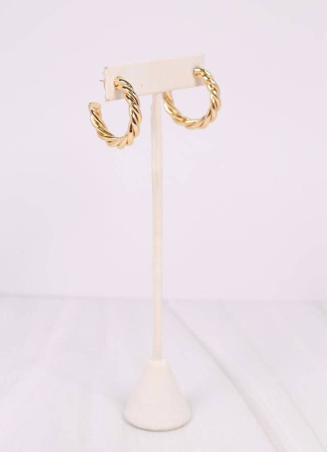 Caroline Hill Joshamee Twisted Gold Hoop Earrings
