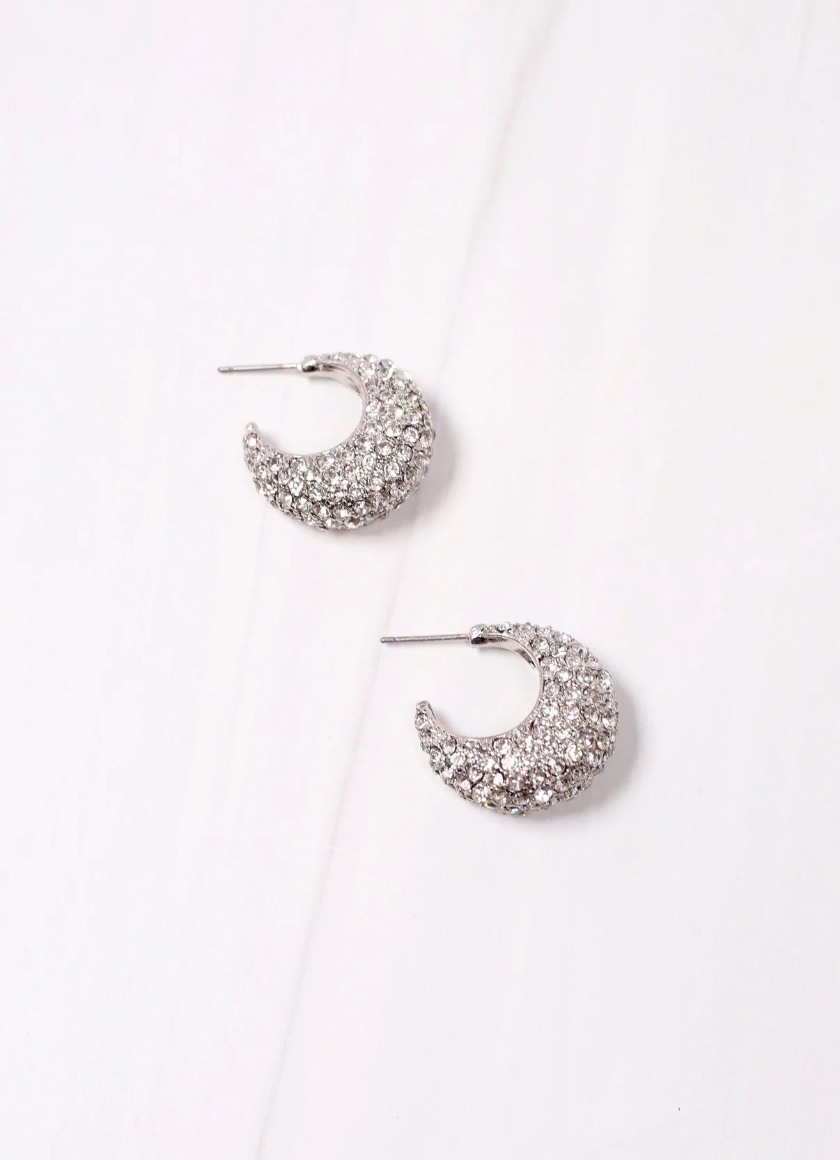 Mossleigh CZ Hoop Earrings - Silver